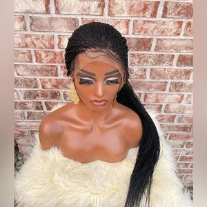 360 lace women braided wig with adjustable band to fit ,we can customize for u